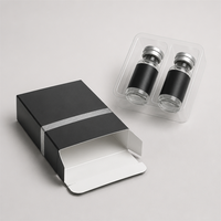 Boîte en carton personnalisée à 2 compartiments avec insert en blister PET transparent, emballage cosmétique pour flacons de peptides lyophilisés, vente en gros OEM