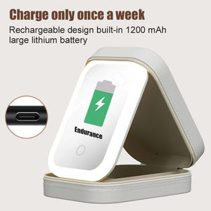 Caja de Almacenamiento de Joyas con Espejo y Laca LED, Rectangular, a Prueba de Polvo, Portátil, para Viajes, para Mujer - Product Image 4