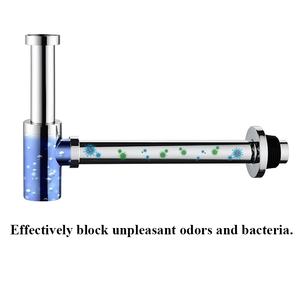 Accessori per <span class=keywords><strong>Bagno</strong></span>, <span class=keywords><strong>Sifone</strong></span> Anti-odore per Lavabo in Ottone Cromato, Stile Lungo e Rotondo - Product Image 3