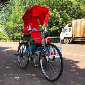 Nuevo Rickshaw Eléctrico Clásico Antiguo de 3 Ruedas con Toldo y Pedales, Bicicleta de Estilo Retro con Neumáticos de Goma Sólida - Product Image 3
