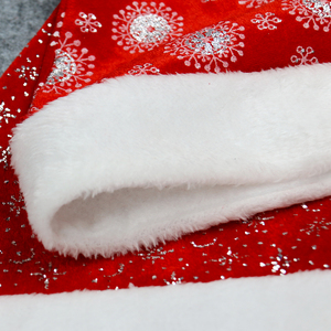 Chapeau <span class=keywords><strong>de</strong></span> Noël en flanelle scintillante avec paillettes, décoration <span class=keywords><strong>de</strong></span> Noël, chapeau <span class=keywords><strong>de</strong></span> Père Noël brillant - Product Image 6