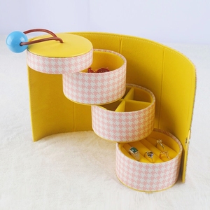 SANJIANG OEM Custom <strong>Jewellery</strong> Organizer Bag 3 Layers Personalised Canvas <strong>Jewellery</strong> <strong>Roll</strong> for Bracelets Earrings Necklace Storage - Product Image 3