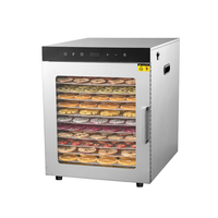 12 Trays Groothandel Beste Kwaliteit Commerciële Voedsel Droogmachine RVS Rotatie Voedsel Dehydrator