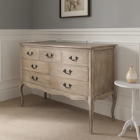 Commode à 3 tiroirs Tomson Shanghai en acajou massif, style Louis XVI français, hauteur réglable, en fer, autoportante, pour chambre et salle de bain