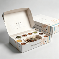 Boîte à lunch pliable pour restaurant, emballage alimentaire rapide écologique, vente en gros