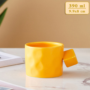 แก้วกาแฟลาเต้เซรามิกนอร์ดิกหูจับสี่เหลี่ยมขนาด13ออนซ์สำหรับคาเฟ่ - Product Image 5