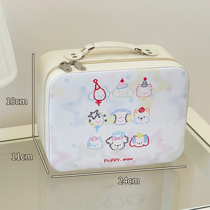Schattig handzaam etui met spiegel, grote capaciteit, luxe uitstraling, draagbaar voor reisverpakkingen en opslag van huidverzorgingsproducten - Product Image 6