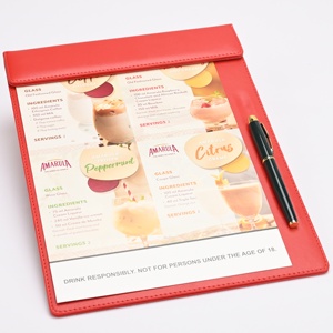 متوفر في المخزون أو حسب الطلب، حافظة مستندات من الجلد الصناعي مع غطاء، حجم A5 وA4، حامل قوائم للمطاعم والمكاتب، مجلد للكتابة، منظم أعمال. - Product Image 3