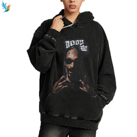 Sweat-shirt graphique surdimensionné Hip Hop Rap pour homme, vintage, noir, effet délavé, portrait de Snoop Dogg