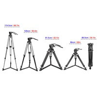 Système de trépied de caméscope professionnel à tête fluide pour enregistrement de caméra vidéo avec épandeur de sol et doubles poignées