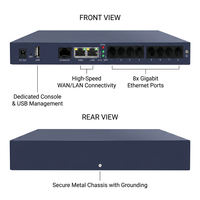 Gateway VoIP IAD600-8FXO Gigabit SIP, Convertitore da Analogico a IP con 2 Porte GE RJ45 per Sistemi Telefonici Aziendali