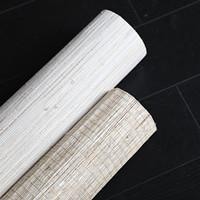 Papel Tapiz MYWIND de Hierba Natural Color Crema Blanco para Decoración de Interiores de Hoteles y Hogares, Revestimiento de Paredes Hecho a Mano
