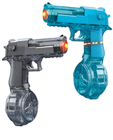 EU-Lagerbestand Elektrische Wasserpistole 25FT Reichweite Automatischer Dauerfeuer-Modus Transparenter Trommel-Blaster für Kinder Outdoor-Spaß