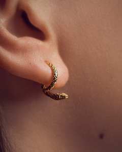 Aros de Serpiente Vintage con Textura, Antideslustre, Estilo Punk Rock Gótico, Accesorios de Joyería para Mujer y Hombre - Product Image 3