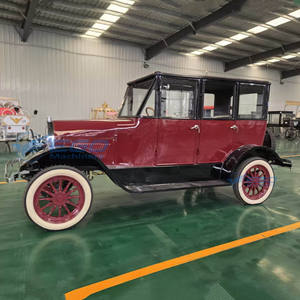 <span class=keywords><strong>Voiture</strong></span> de tourisme électrique rouge et noire de style vintage, design rétro avec deux rangées de sièges, spéciale pour le tourisme panoramique et les événements de <span class=keywords><strong>mariage</strong></span> - Product Image 2