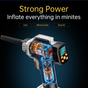 Gonfleur <span class=keywords><strong>de</strong></span> <span class=keywords><strong>pneus</strong></span> sans fil 125W avec batterie amovible, compresseur d'air pour voiture 150PSI, affichage numérique, gonfleur <span class=keywords><strong>de</strong></span> <span class=keywords><strong>pneus</strong></span> 10000mAh pour voiture - Product Image 2