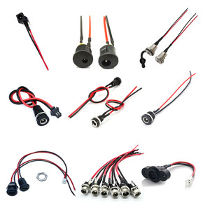 Customizable 20AWG 5.5x2.1mm DC Power Pigtail Cable Wire Panel Mount Connector DC099/DC022/DC022B Female <b>Socket</b> 10/15/20CM - Product Image 1