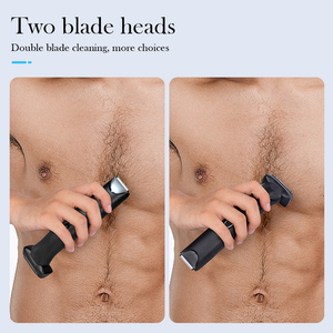 Alibaba al por mayor personalizado Manscape 2 en 1 doble hoja de cerámica afeitadora cuerpo recortadora 1 ~ 12mm peine limitador recortadora de vello púbico - Product Image 2