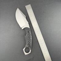 Kampftaschenmesser aus Edelstahl mit G10-Griff, feststehender Klinge aus Damaszenerstahl für Angeln, Survival und industriellen Einsatz – Karambit