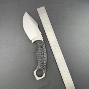 Dao gấp chiến thuật bằng thép không gỉ, cán G10, lưỡi cố định bằng thép Damascus, dùng cho câu cá, sinh tồn, công nghiệp, kiểu Karambit - Product Image 4