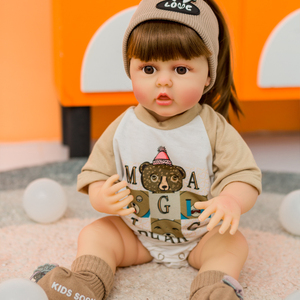 Muñeca Bebé de Vinilo de Alta Calidad, Recién Nacido, 55 cm/22 Pulgadas, Muñecas Bebé <span class=keywords><strong>Reborn</strong></span> de Silicona Realistas, Accesorios para Niñas - Product Image 6