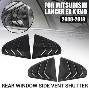 For Mitsubishi Lancer EX X EVO 2008-2018 ABS Black Carbon Fiber Color Rear Panel <b>Window</b> Side Louvers <b>Vent</b> Cover Sticker Trim - Product Image 1