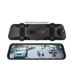 Stc500 caixa de carro preta, tela sensível ao toque, lente dupla, full hd 1080p, dvr, espelhado de segurança, gravador de dashcam