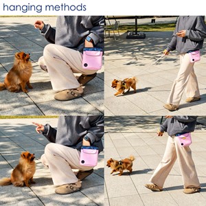 Free sample Waxed Canvas <b>Dog</b> Treat Bag for Outdoors Portable Puppy <b>Dog</b> <b>Training</b> Treat <b>Pouches</b> with Hooks Hand Free Pet Snack Bag - Product Image 5