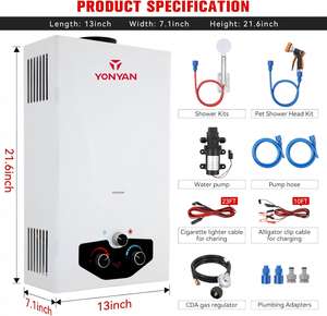 <span class=keywords><strong>Chauffe</strong></span>-<span class=keywords><strong>eau</strong></span> à <span class=keywords><strong>gaz</strong></span> sans réservoir 6L-20L, <span class=keywords><strong>eau</strong></span> chaude instantanée, design mural écoénergétique, faible niveau sonore - Product Image 2