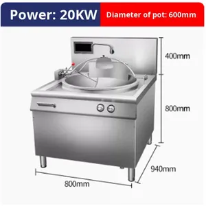 Semikron thương mại thiết bị nhà bếp lớn bằng thép không gỉ 15KW 380V Bếp cảm ứng tự động Nhà hàng sử dụng nấu ăn xào - Product Image 3