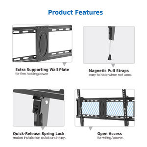 CHARMOUNT Max VESA x all إضافي لوحة حائط داعمة للإمالة أحزمة سحب مغناطيسية حامل تلفزيون مثبت على الحائط - Product Image 5