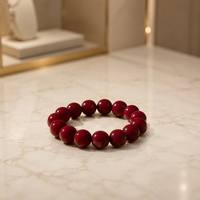 Großhandel Handgefertigtes Kristall-Perlenarmband Tiefrote Runde Perlen Yoga Meditation Modeschmuck für Frauen und Männer Geschenk
