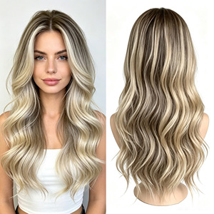 <span class=keywords><strong>Parrucca</strong></span> Glueless con Frontale in Pizzo Ebraico, 13x4 HD Lace Body Wave Biondo Cenere Balayage, <span class=keywords><strong>Parrucca</strong></span> di Capelli Umani Remy per Donne Ebraiche, Vendita all'Ingrosso - Product Image 1
