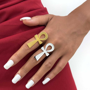 2026 Women's Stainless Steel 18k Gold Plated Life Key <b>Open</b> <b>Ring</b>-simple and Fashionable Daily Gift Jewelry - Product Image 1