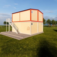Casa Contenedor Prefabricada de Lujo de 20-40 Pies, Diseño de Paquete Plano 4 en 1, Panel Sándwich de Acero para Hoteles y Apartamentos