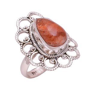 Sunstone แหวน925เครื่องประดับเงินขายส่งแหวนเงินสเตอร์ลิงซัพพลายเออร์เครื่องประดับที่ทำด้วยมือซัพพลายเออร์ - Product Image 1
