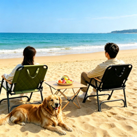 Chaise pliante de camping en plein air Kermit Iron avec table pliante portable épaissie pour pique-nique - SYNC