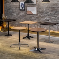 Table à manger ronde en fer forgé de style américain rétro, style industriel, pour café commercial, bar à café, restaurant