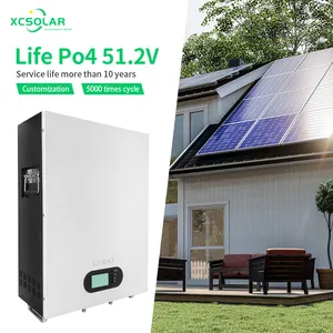 Bateria de íon de lítio Lifepo4 para sistema doméstico de armazenamento de energia, alta corrente montada em rack, 10kwh, 15kwh, 48V, 51,2V, 100Ah, 200Ah //