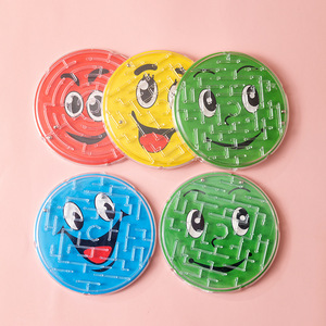 Mini laberinto de mármol portátil para niños, laberinto de equilibrio con caras sonrientes, de plástico, unisex, de 2 a 4 años, juego de laberinto de inteligencia - Product Image 2