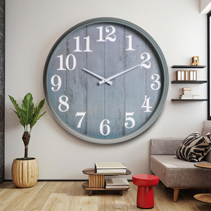 Outdoor Rainproof Round 18 Inch Round <strong>Wall</strong> <strong>Clock</strong> Garden Gray <strong>Wall</strong> Hanging Plastic <strong>Clock</strong> <strong>Decoration</strong> Indoor and Outdoor <strong>Clock</strong> - Product Image 5