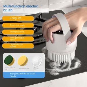 Multifunctional Handheld Wireless Electric Cleaning Brush Plastic <b>Handle</b> <b>Sponge</b> Brush Portable for Household Kitchen Bathroom - Product Image 4