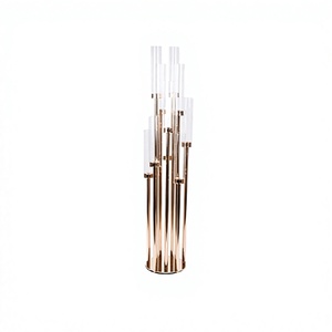 Centro de Mesa Personalizado en Tamaño y Forma, de Vidrio y Metal Color Dorado, con la Mejor Calidad para Mayor Venta - Product Image 1