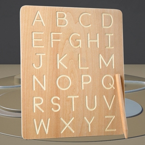 Outil <span class=keywords><strong>de</strong></span> <span class=keywords><strong>suivi</strong></span> des lettres Montessori pour enfants, Alphabet Double face et outil <span class=keywords><strong>de</strong></span> <span class=keywords><strong>suivi</strong></span> des chiffres, planche <span class=keywords><strong>de</strong></span> traçage <span class=keywords><strong>de</strong></span> l'alphabet en bois - Product Image 2