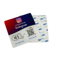 Tarjeta de Acrílico con Chip RFID NFC de 13.56MHz para Reseñas de Google, Programable por URL, Resistente al Agua, con Soporte y Adhesivo