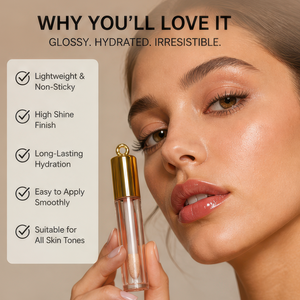 Gloss à lèvres naturel haut de gamme anti-adhésif avec capuchon doré, anneau de suspension, tube fin et rond pour maquillage quotidien, marque privée - Product Image 4