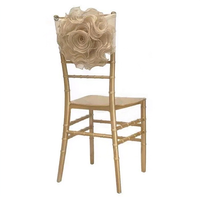 Housses de chaise de mariage en tulle blanc pour décoration de chaise articulée en bambou pour mariage à thème hôtelier