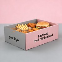 Boîte à plateaux en carton ondulé de grande taille, boîte de livraison de traiteur personnalisée pour les fêtes, boîte pliante pour la vente à emporter, emballage alimentaire pour les produits de boulangerie, les fruits et les aliments