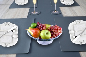 Premium <strong>Grey</strong> Leather Long Placemat Dining <strong>Table</strong> Decor Good Quality Custom <strong>Table</strong> <strong>Runner</strong> - Product Image 3
