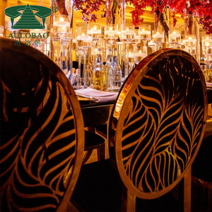 เก้าอี้งานเลี้ยงงานแต่งงานแบบซ้อนได้กรอบโลหะสีทองแบบใหม่ - Product Image 6